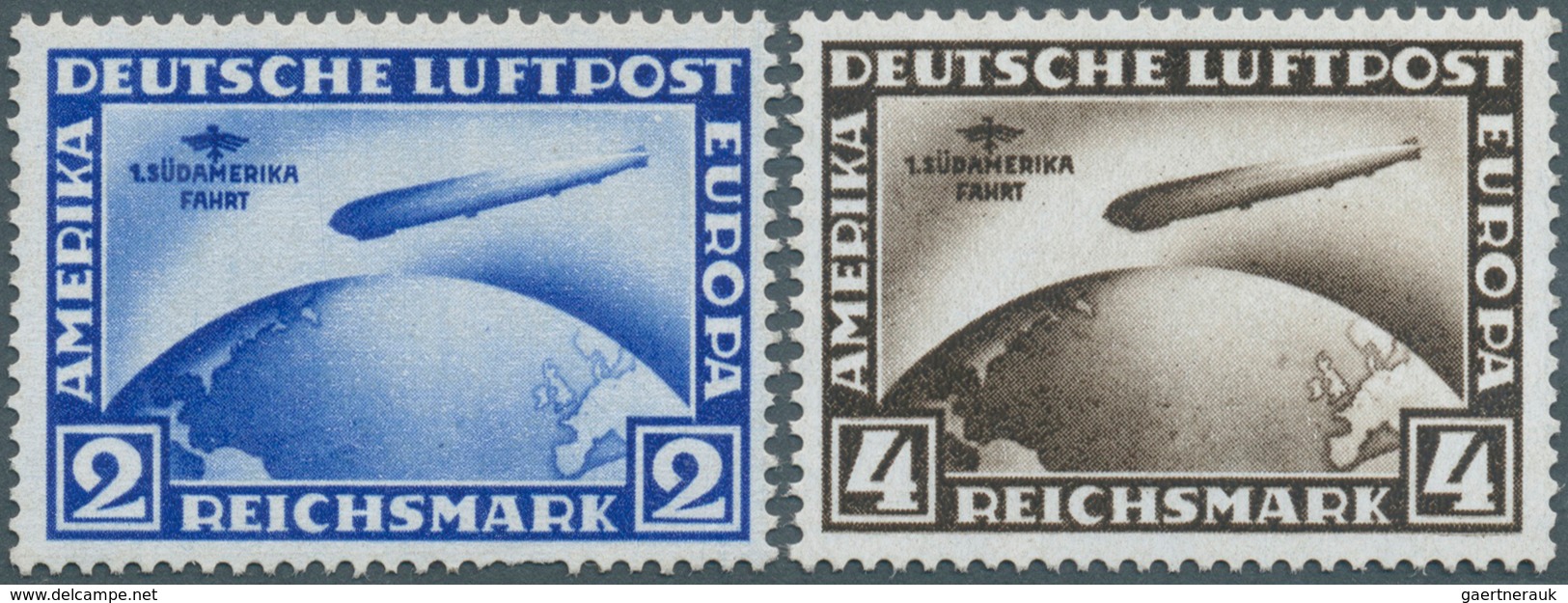 Deutsches Reich - Weimar: 1930: Südamerikafahrt, 2 Und 4 Mark Komplett Entfalzt. 2 Mark Unten Zwei K - Other & Unclassified