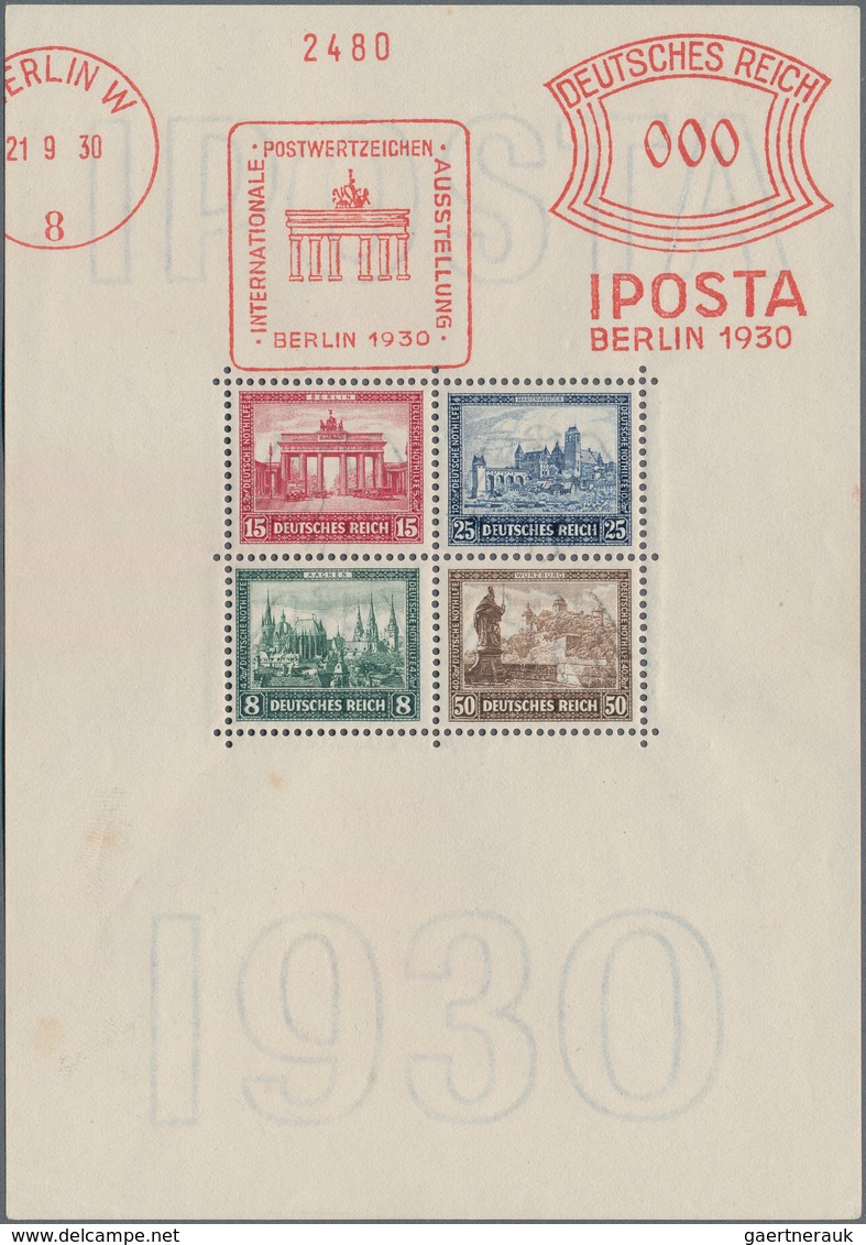 Deutsches Reich - Weimar: 1930. Postfrischer IPOSTA-Block Mit Zusätzlichem Abschlag Des Roten Ausste - Autres & Non Classés