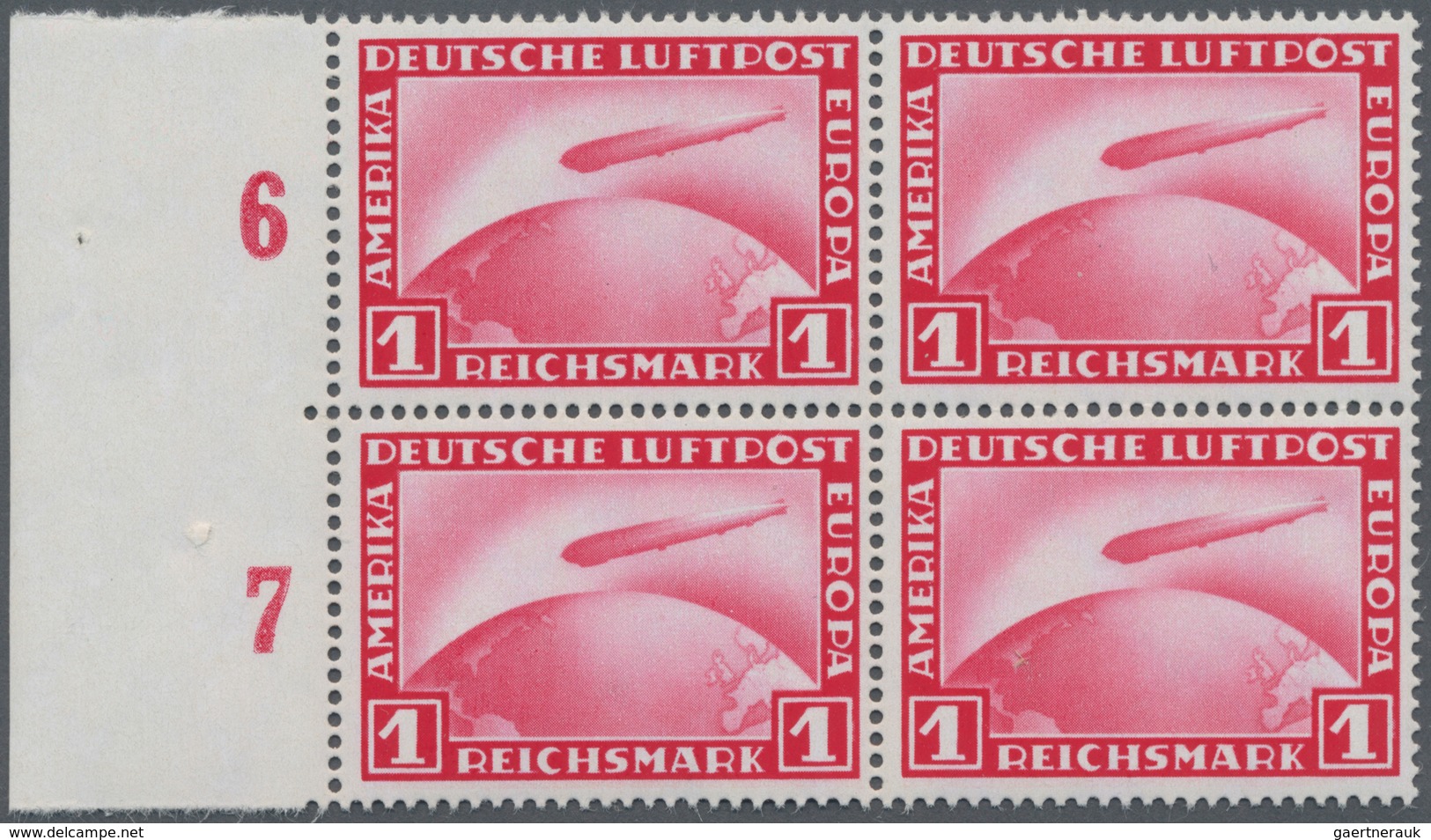 Deutsches Reich - Weimar: 1928, Zeppelin 1 RM Ohne Aufdruck, Einwandfrei Postfrisch Im (senkrecht An - Other & Unclassified