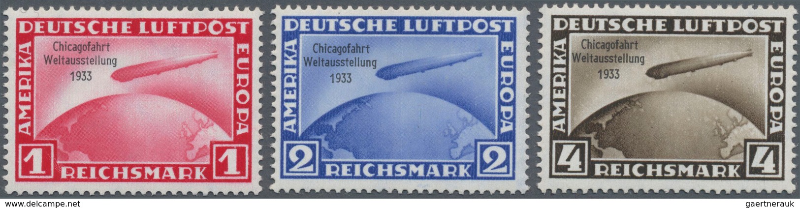 Deutsches Reich - 3. Reich: 1933, 1 - 4 RM. Chicagofahrt, Kompletter Einwandfrei Postfrischer Satz M - Covers & Documents