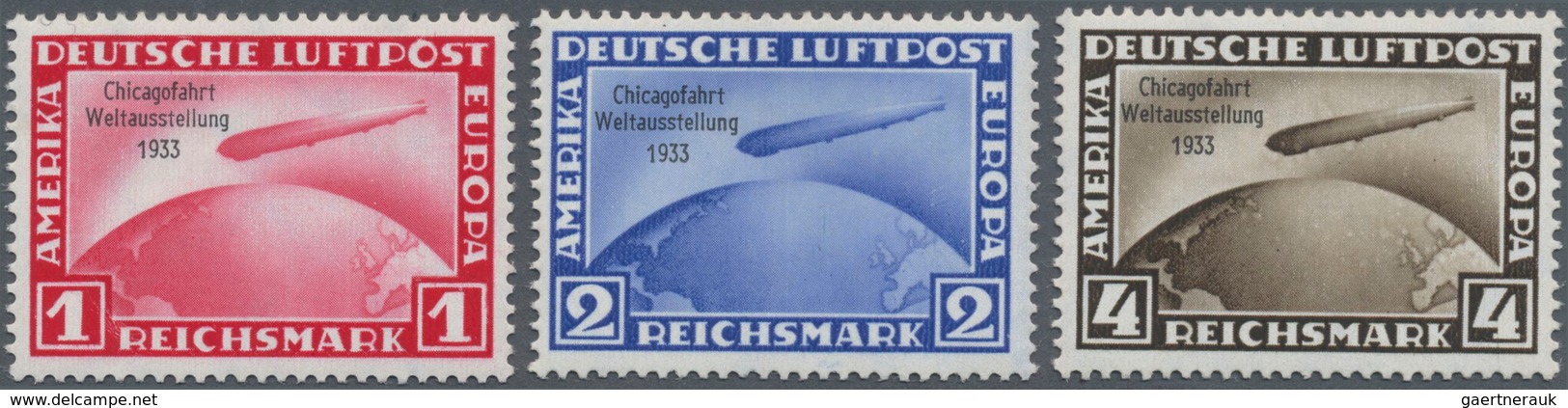 Deutsches Reich - 3. Reich: 1933, 1 - 4 RM. Chicagofahrt, Kompletter Einwandfrei Postfrischer Satz M - Brieven En Documenten
