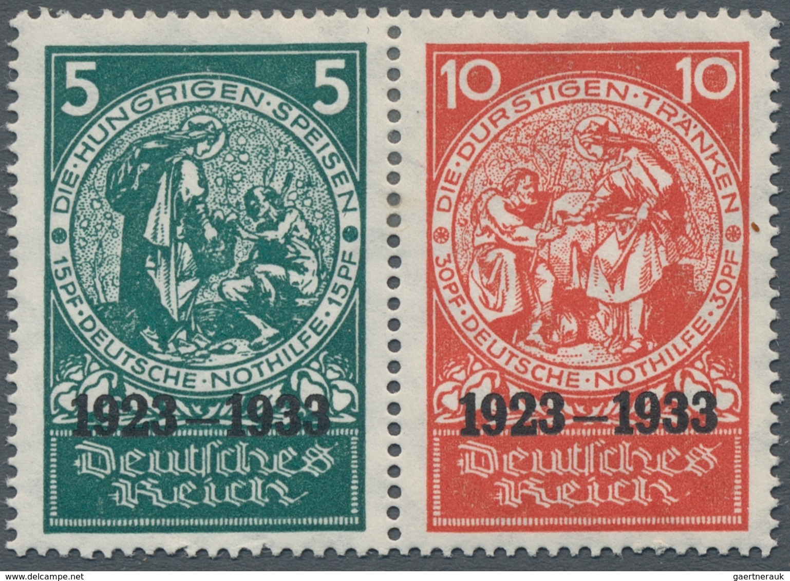 Deutsches Reich - 3. Reich: 1933, Zusammendrucke Aus Block 2 In Ungebrauchter Erhaltung, Alle Möglic - Lettres & Documents