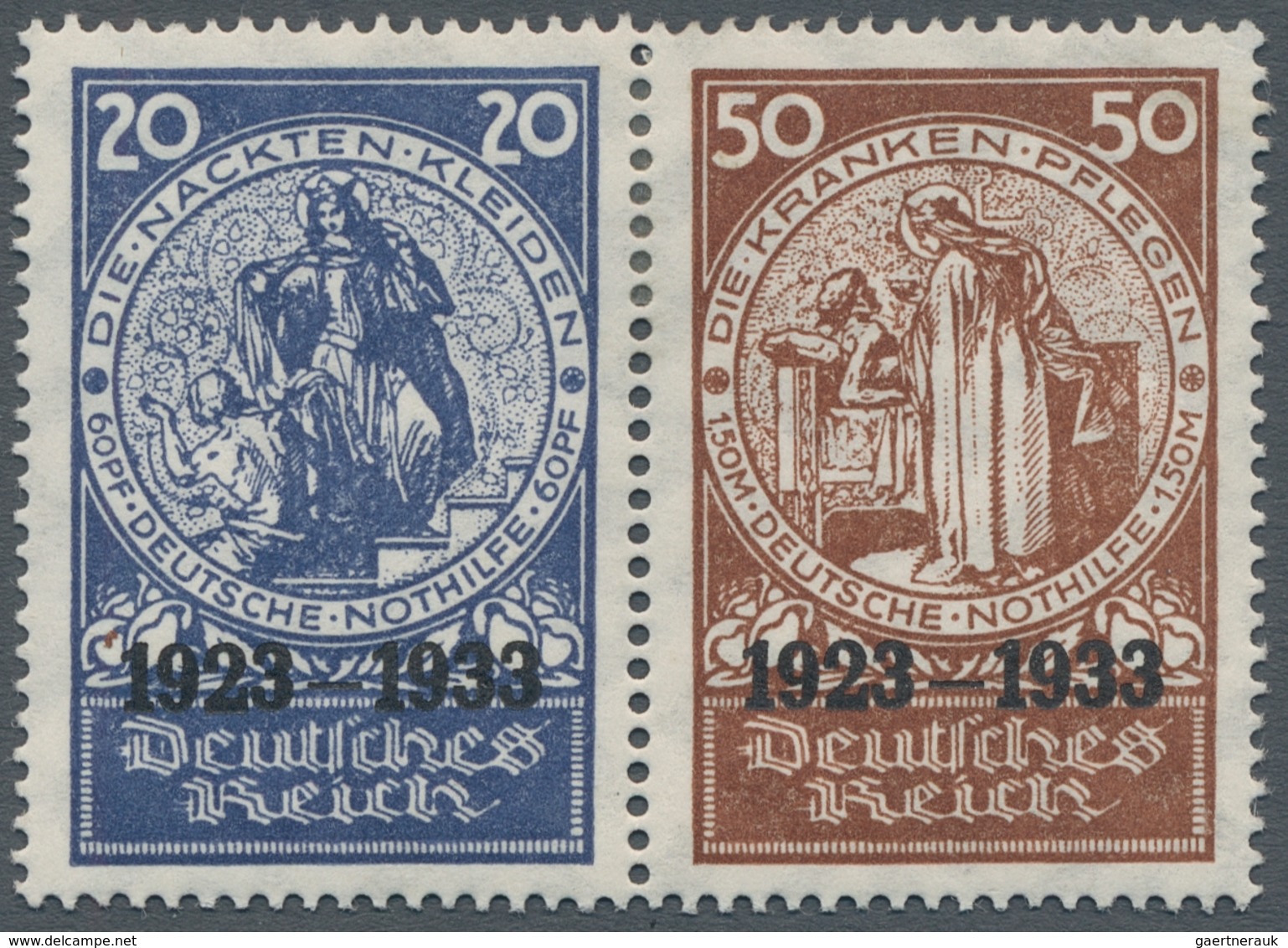 Deutsches Reich - 3. Reich: 1933, Zusammendrucke Aus Block 2 In Ungebrauchter Erhaltung, Alle Möglic - Brieven En Documenten