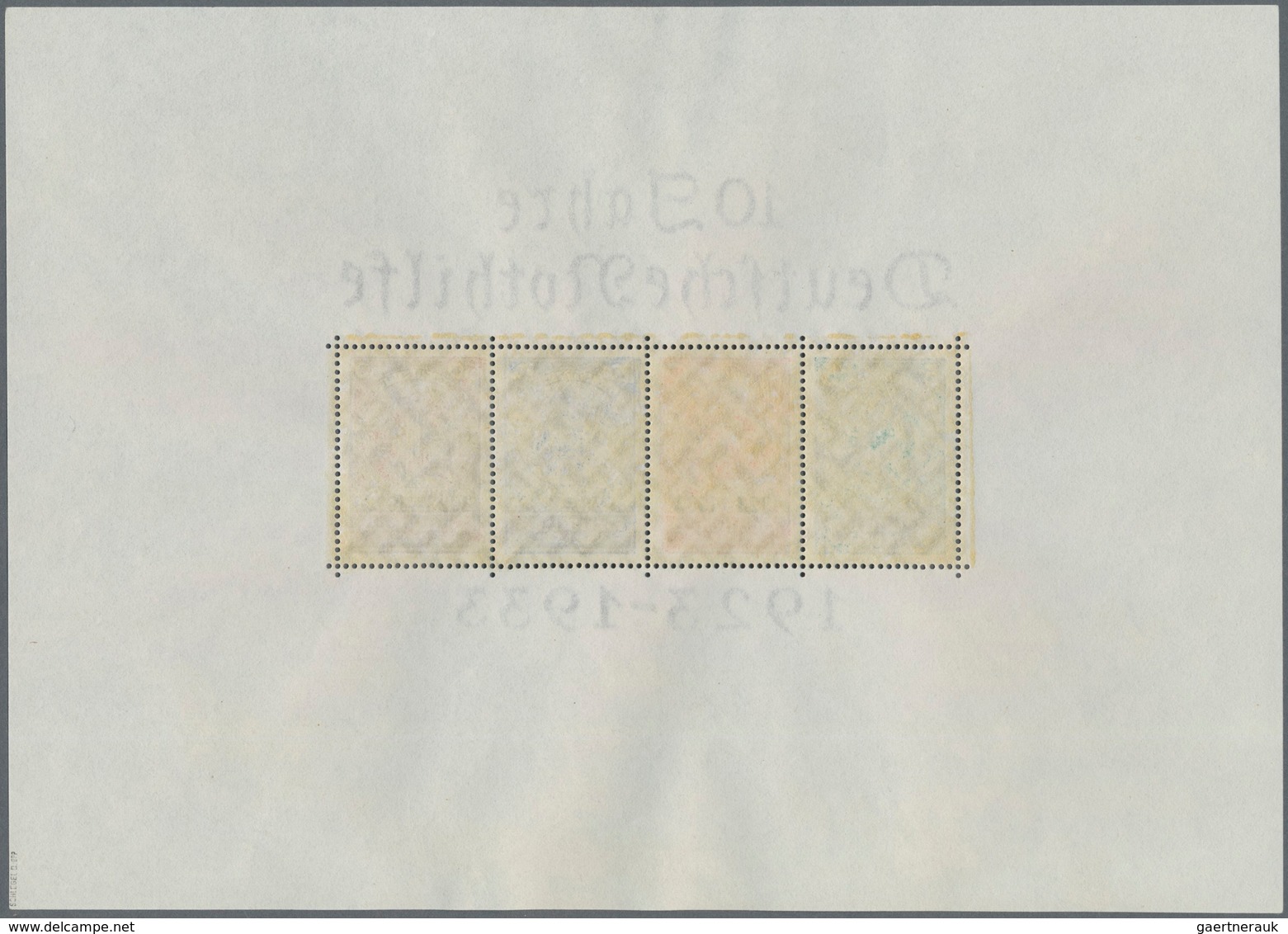 Deutsches Reich - 3. Reich: 1933. Nothilfeblock. Schneeweißer Luxusblock, Spitze Ecken, Postfrisch. - Briefe U. Dokumente