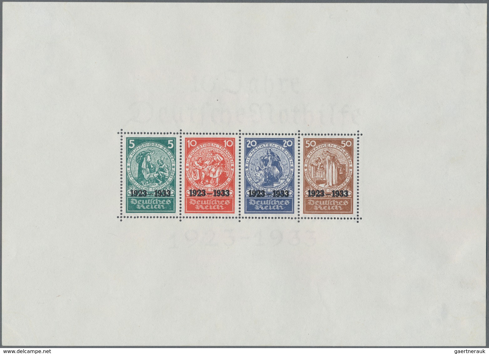 Deutsches Reich - 3. Reich: 1933, Nothilfe-Block Ungebraucht, Etwas Spuren Im Rand. Mi. 1.500,- € Bz - Covers & Documents