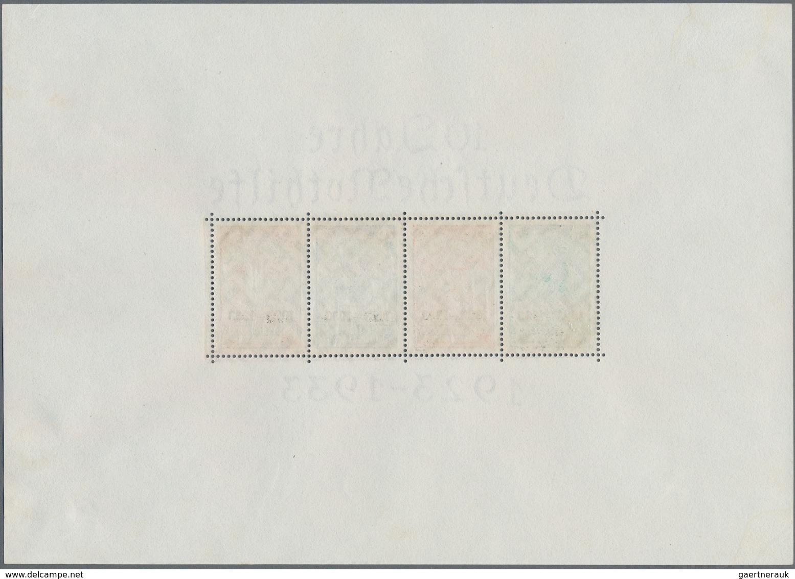 Deutsches Reich - 3. Reich: 1933, Nothilfe-Block Ungebraucht, Etwas Spuren Im Rand. Mi. 1.500,- € Bz - Briefe U. Dokumente