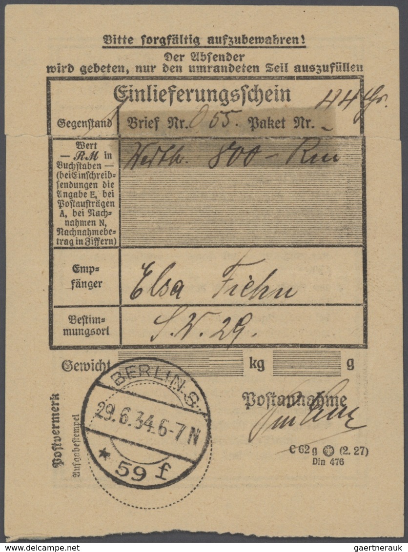 Deutsches Reich - 3. Reich: 1933, Nothilfe-Block, Formatverkleinert Mit 1 Pfg. Hindenburg Als Portog - Briefe U. Dokumente