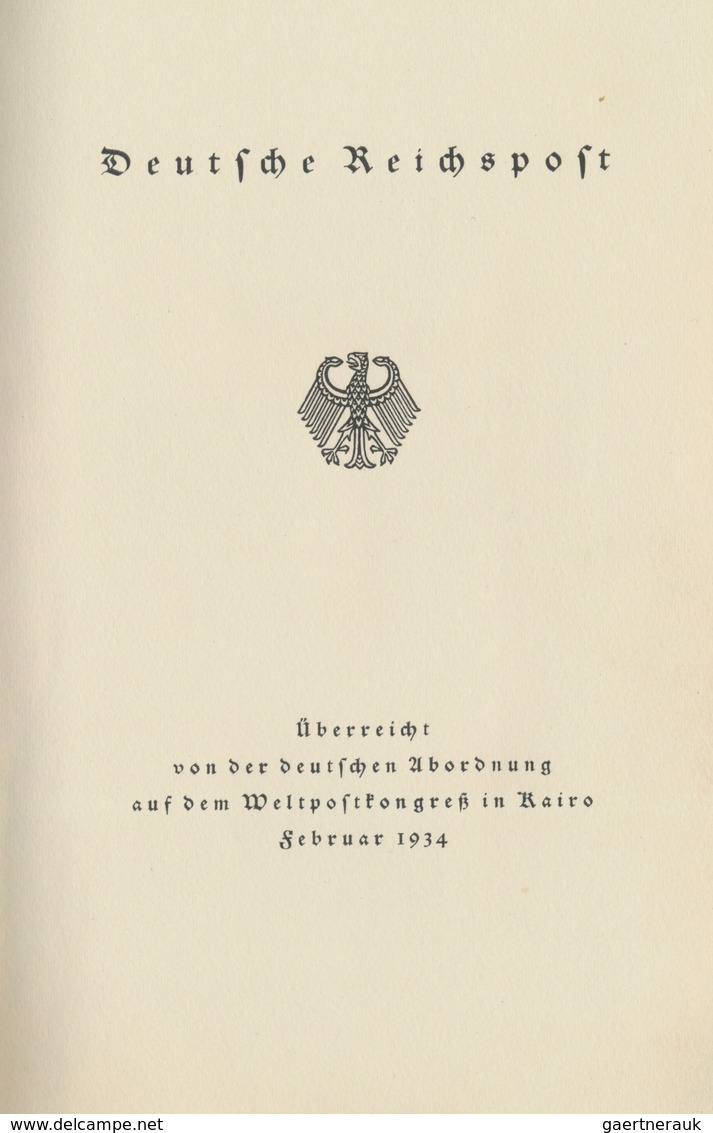 Deutsches Reich - 3. Reich: 1934. Außergewöhnliches Offizielles Buch Der Deutschen Reichspost, "über - Lettres & Documents