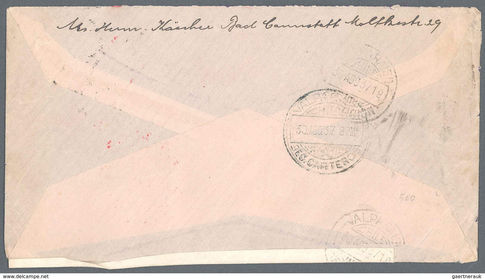 Deutsches Reich - 3. Reich: 1934, 3 RM Flugpost Mit Seltener Waagrechter Gummiriffelung In Zwei Exem - Briefe U. Dokumente