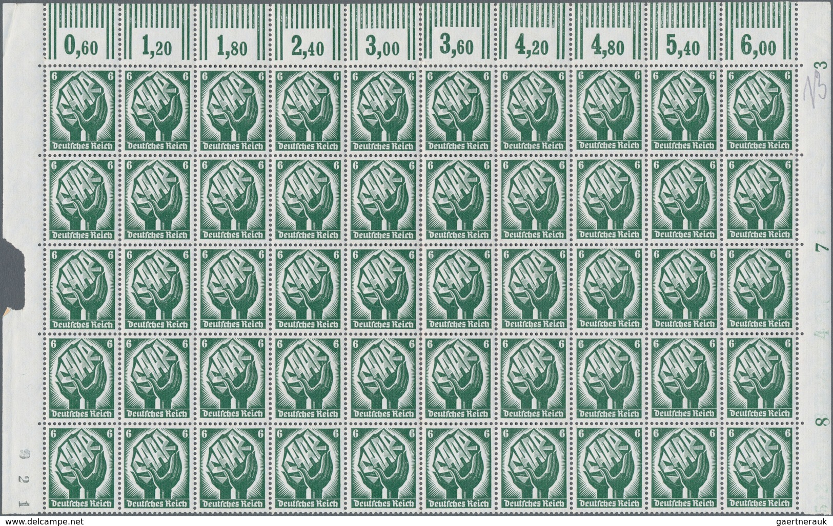 Deutsches Reich - 3. Reich: 1934, Saarabstimmung, Oberer Bogenteil Mittig Vorgefaltet Und Etwas Ange - Briefe U. Dokumente