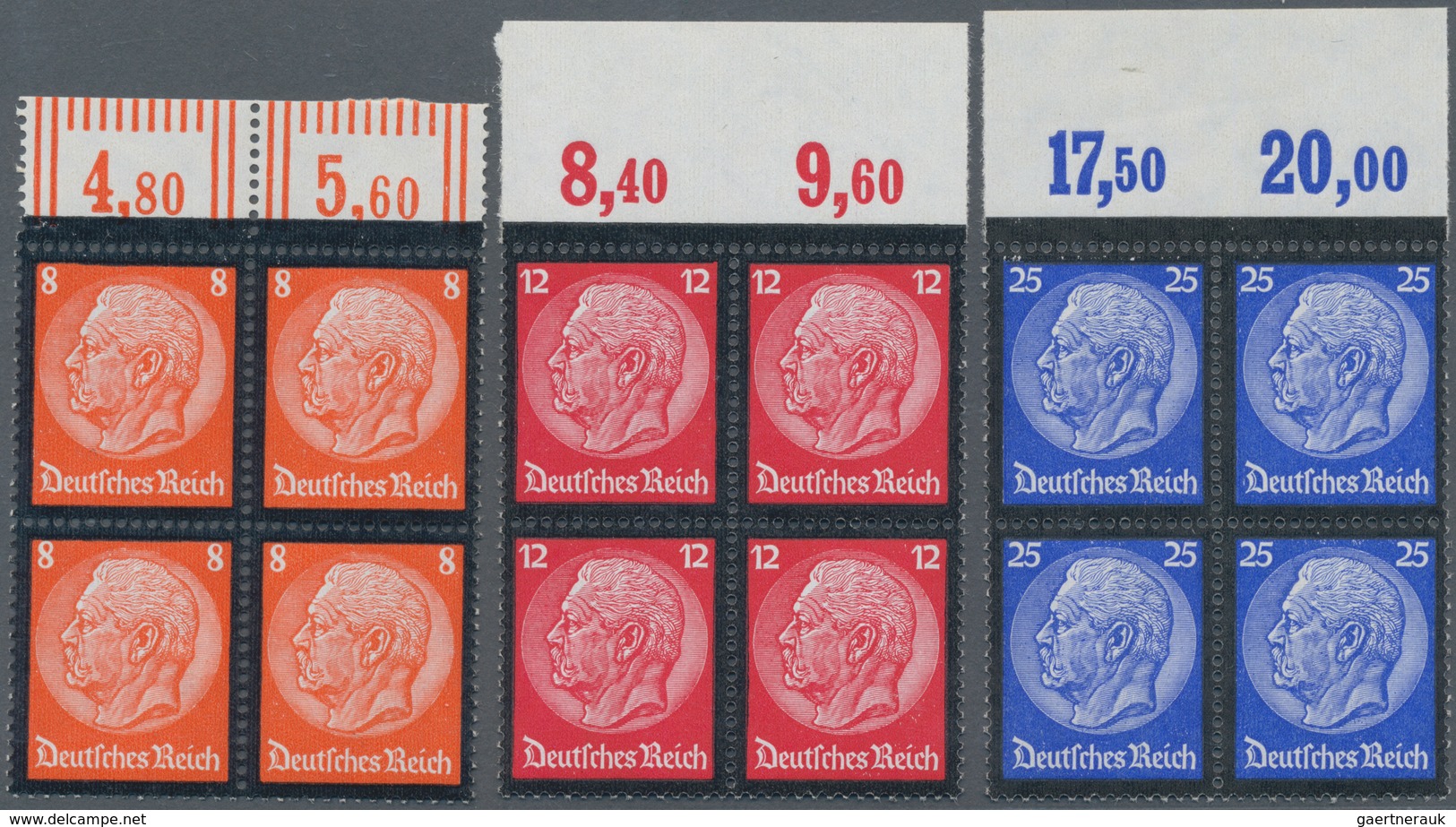 Deutsches Reich - 3. Reich: 1934, 3 Pf. Bis 25 Pf. Hindenburg Mit Trauerrand, Ungefaltete Luxus-Ober - Covers & Documents