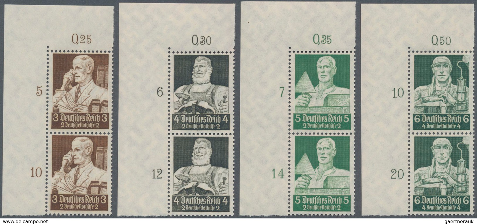 Deutsches Reich - 3. Reich: 1934, Stände Kpl. Senkrechter Paarsatz Vom Eckrand Oben Links, Mi. 1200, - Covers & Documents