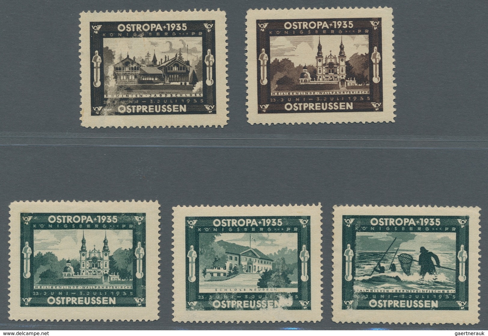 Deutsches Reich - 3. Reich: 1935, "OSTROPA"-Einzelmarken Je Als Portorichtige Frankatur (dabei Dreim - Covers & Documents