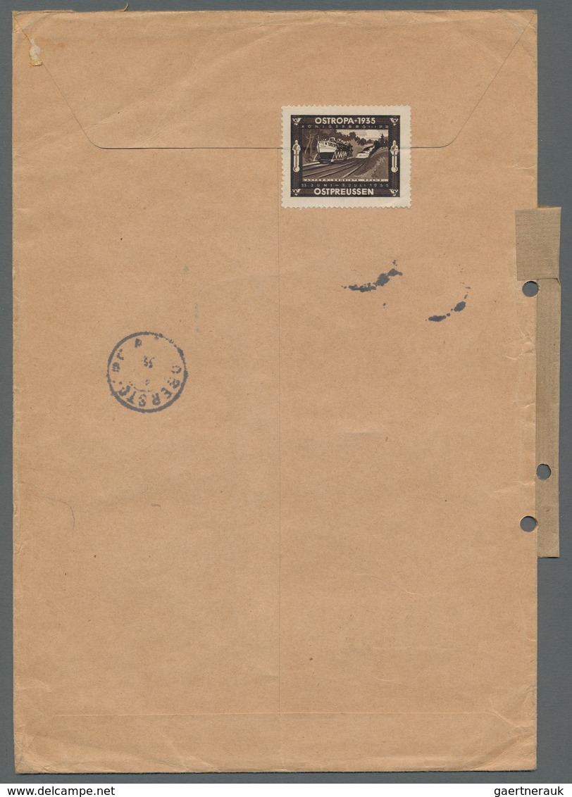 Deutsches Reich - 3. Reich: 1935, "OSTROPA"-Block Mit Senkr. Paar Mi. 514 Als Portorichtige MiF Auf - Covers & Documents