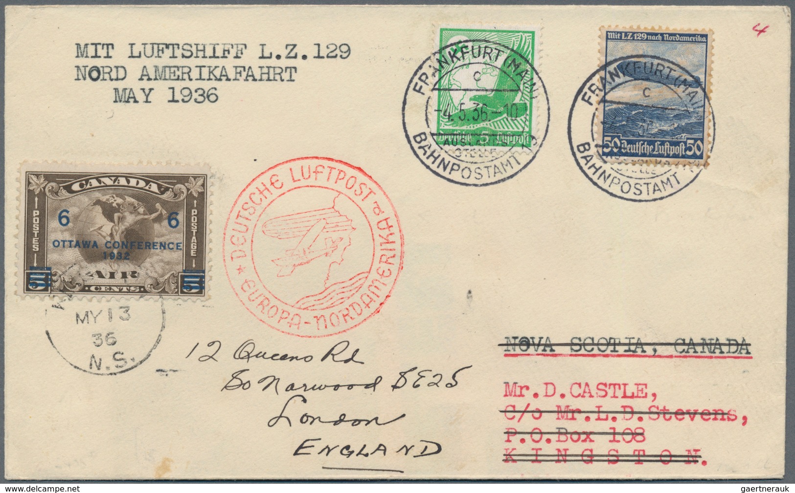 Deutsches Reich - 3. Reich: 1936. Zeppelinbrief, U.a. Frankiert Mit 50 Pfg Nordamerikafahrt, Address - Covers & Documents
