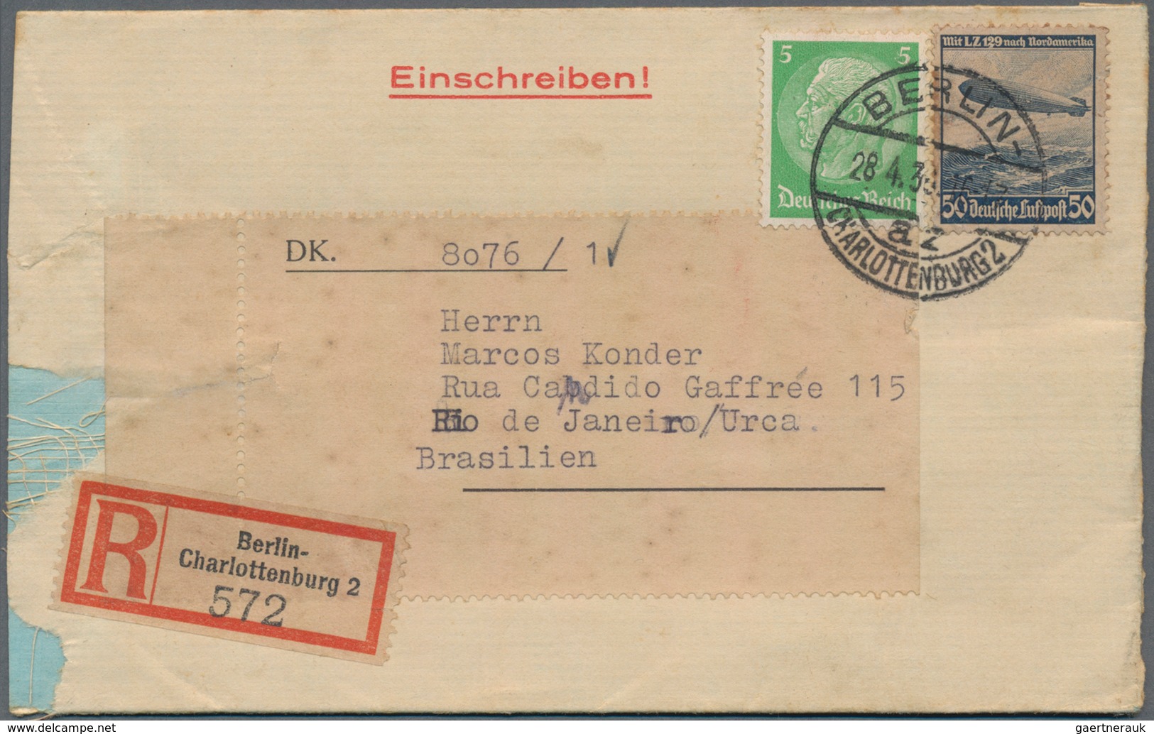 Deutsches Reich - 3. Reich: 1936, "Organisationskomitee Für Die XI.Olympiade Berlin" Roter Zudruck A - Covers & Documents