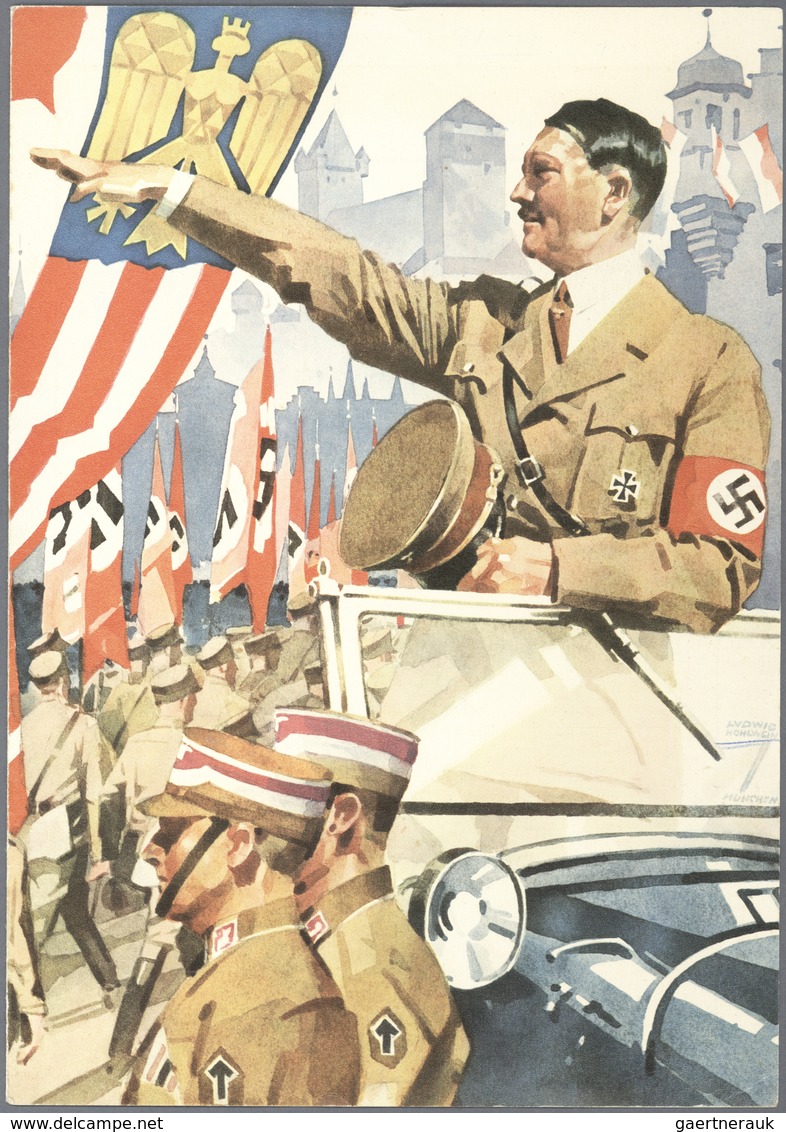 Deutsches Reich - 3. Reich: 1937, Schmuckblatt-Telegram, Welches Hitler Auf Dem 1937er Parteitag Zei - Briefe U. Dokumente