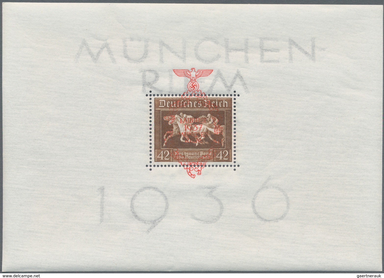 Deutsches Reich - 3. Reich: 1937, München Riem-Block Mit Aufdruck, 2 X Postfrisch U. 1 X Gestempelt, - Covers & Documents