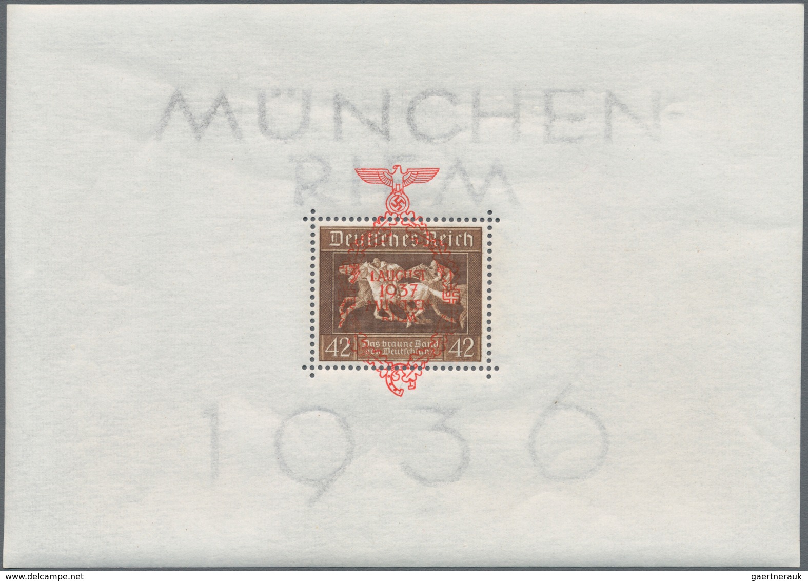 Deutsches Reich - 3. Reich: 1937, München Riem-Block Mit Aufdruck, 2 X Postfrisch U. 1 X Gestempelt, - Covers & Documents