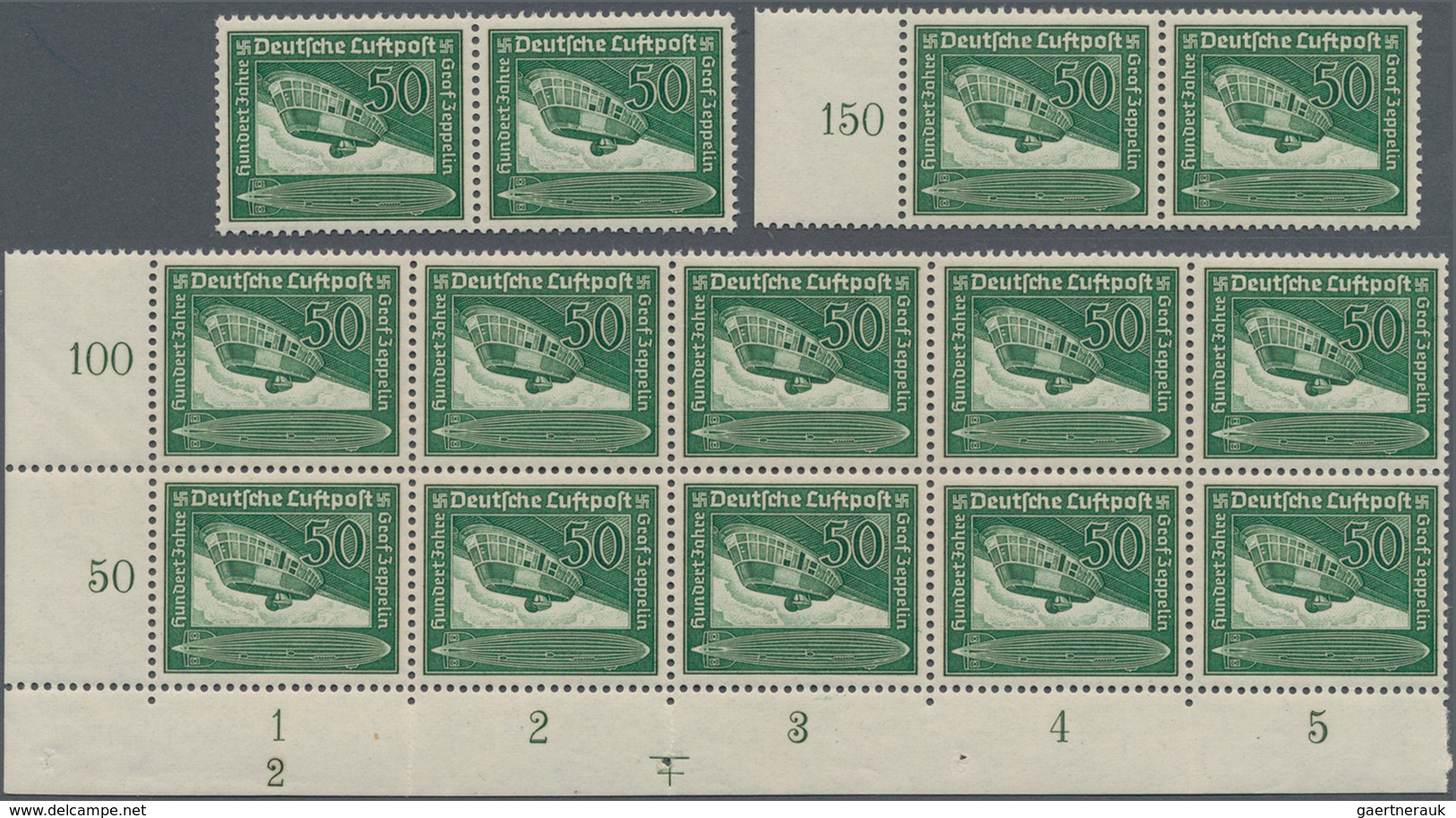 Deutsches Reich - 3. Reich: 1938, Flugpost 25 Pfg. U. 50 Pfg. Jeweils 26 Stück In Einheiten, Mi. 143 - Covers & Documents