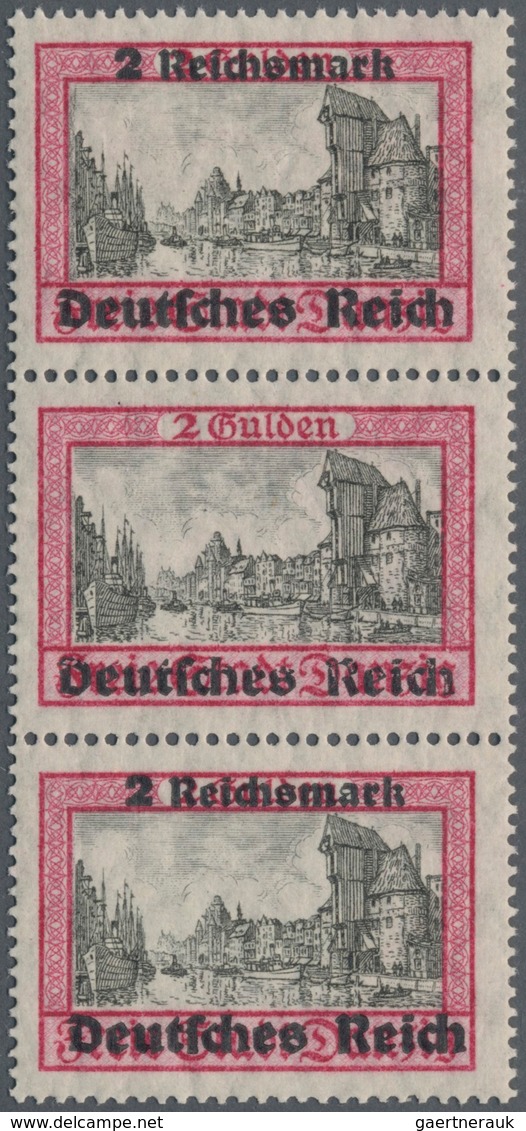 Deutsches Reich - 3. Reich: 1939. Danzig-Überdruck 2 RM Im Postfrischen Senkrechten 3er-Streifen. Da - Covers & Documents