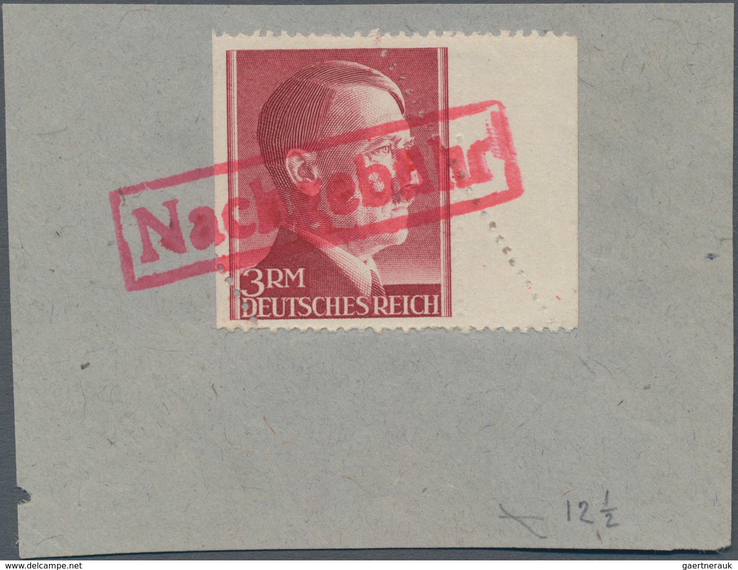 Deutsches Reich - 3. Reich: 1942, 3 RM Hitler Als Rechtes Seitenrandstück Senkrecht Ungezähnt, Dafür - Covers & Documents