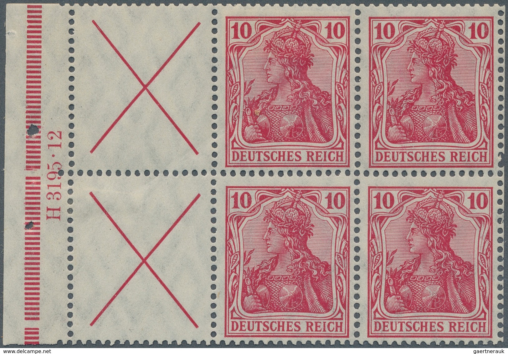 Deutsches Reich - Markenheftchenblätter: 1911/1912. 10 Pfg Germania, Markenheftchenblatt Mit Andreas - Carnets
