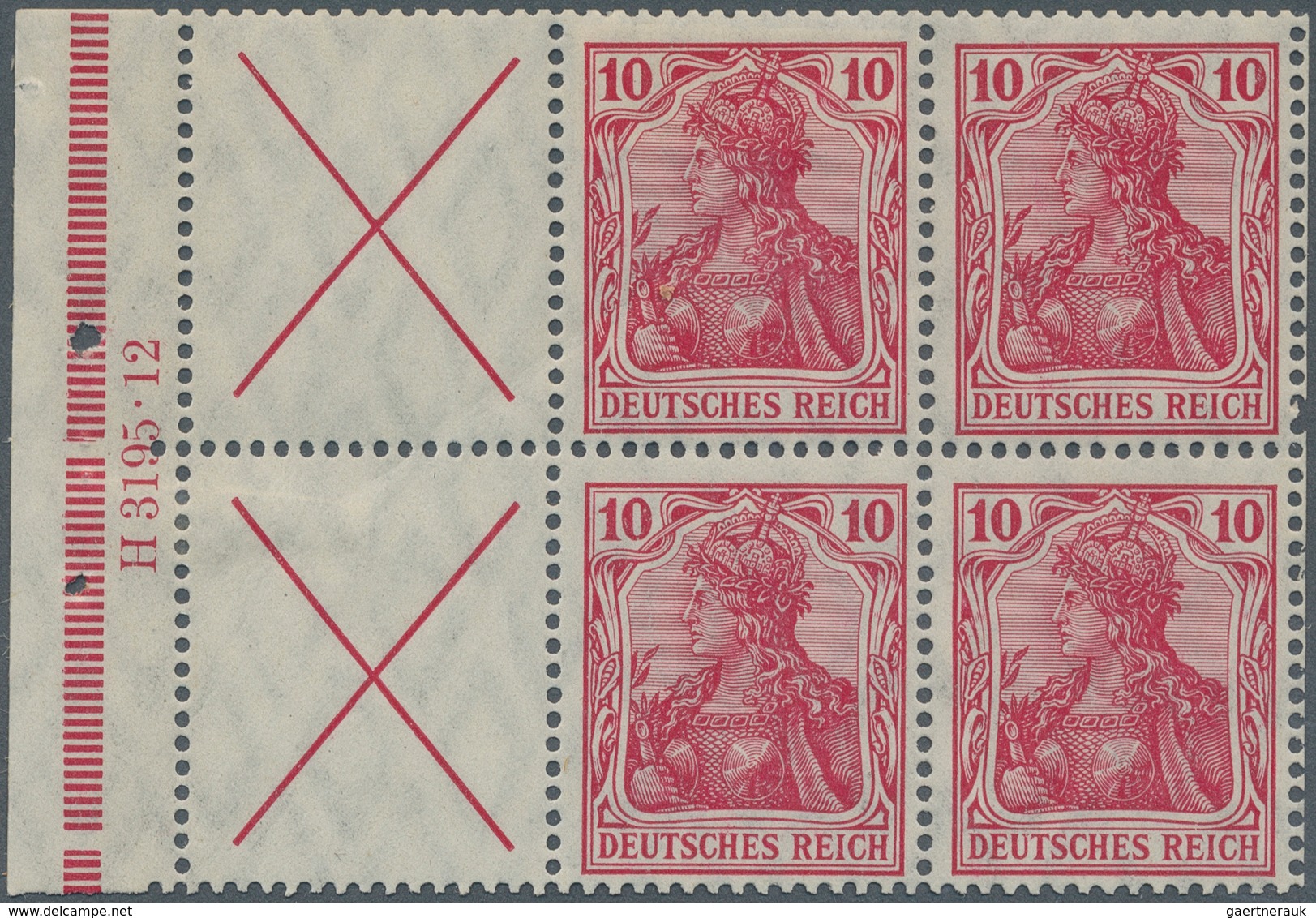 Deutsches Reich - Markenheftchenblätter: 1911/1912. 10 Pfg Germania, Markenheftchenblatt Mit Andreas - Postzegelboekjes