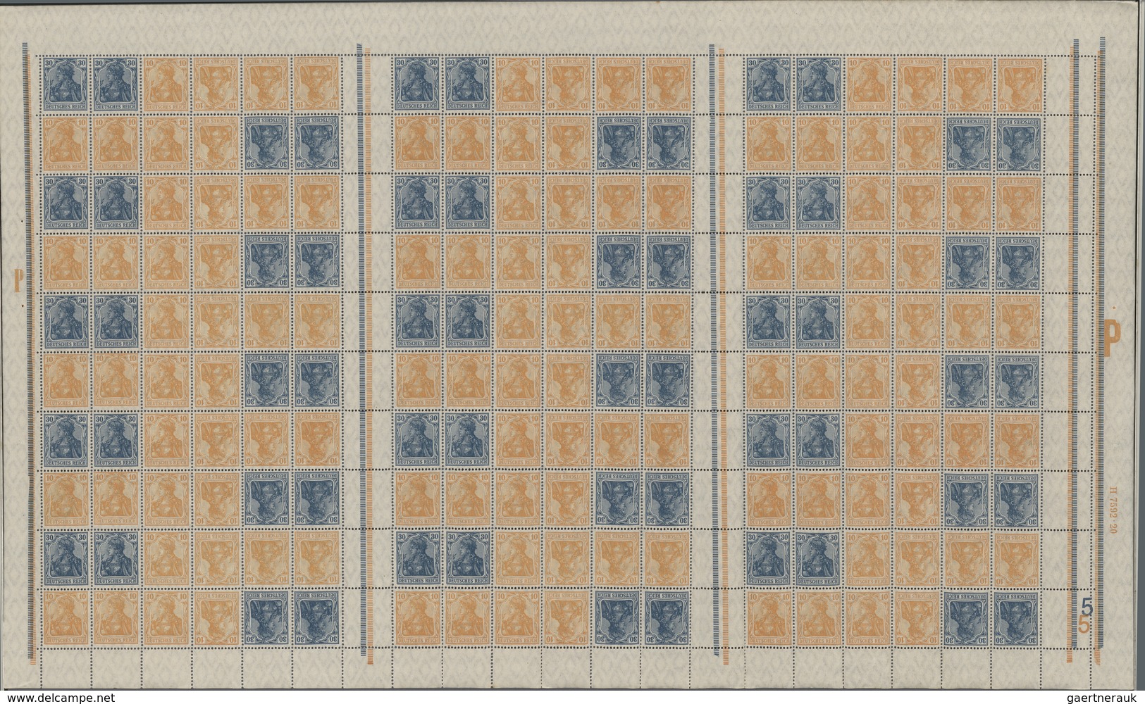 Deutsches Reich - Markenheftchenbogen: 1921. Kompletter MHB Germania 10+30 Pf (für Hbl. 31) Mit Alle - Markenheftchen