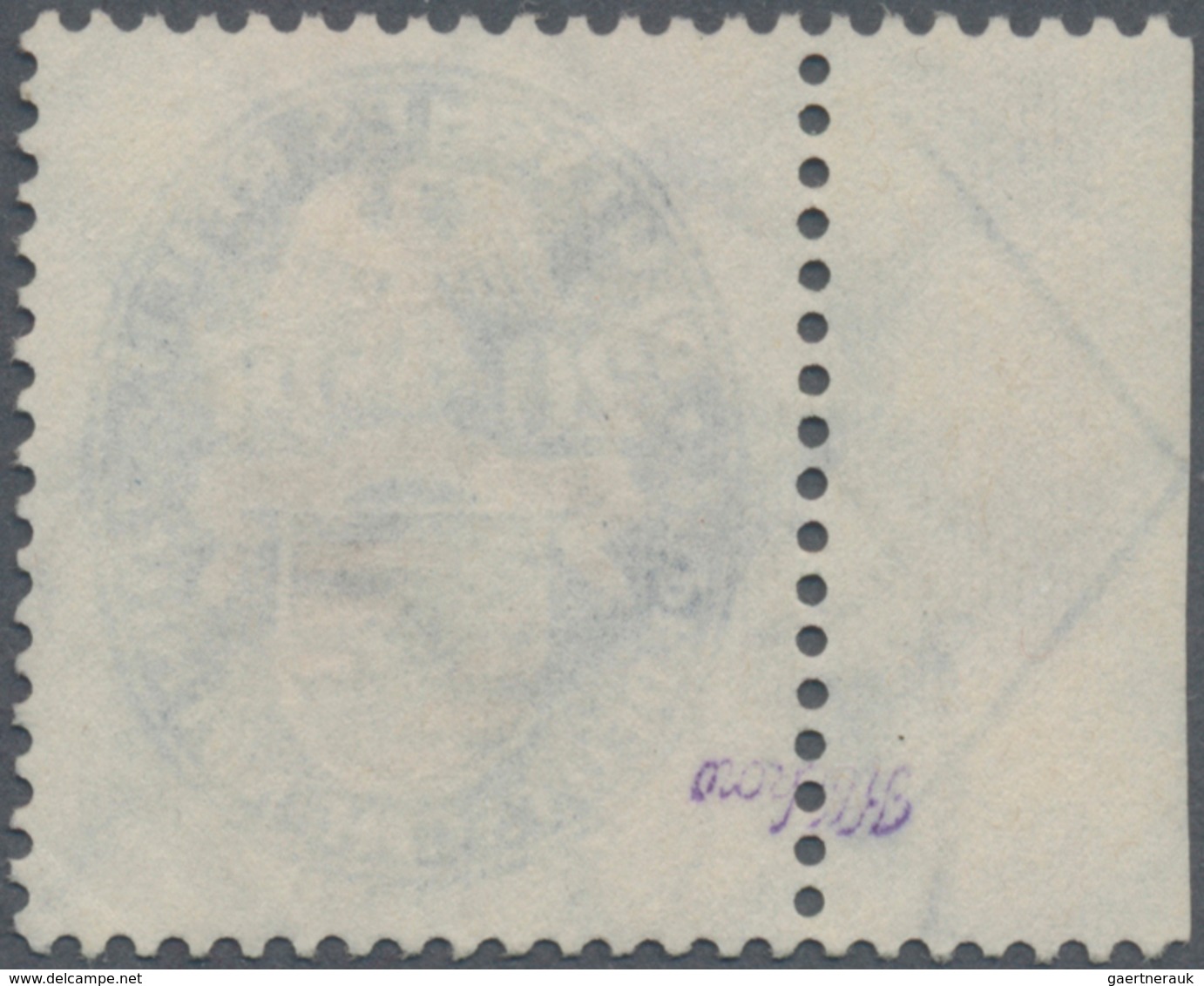 Deutsches Reich - Zusammendrucke: 1925, Halbes X+20 Pf Wappen Dunkelblau Sauber Gestempelt, Tadellos - Zusammendrucke