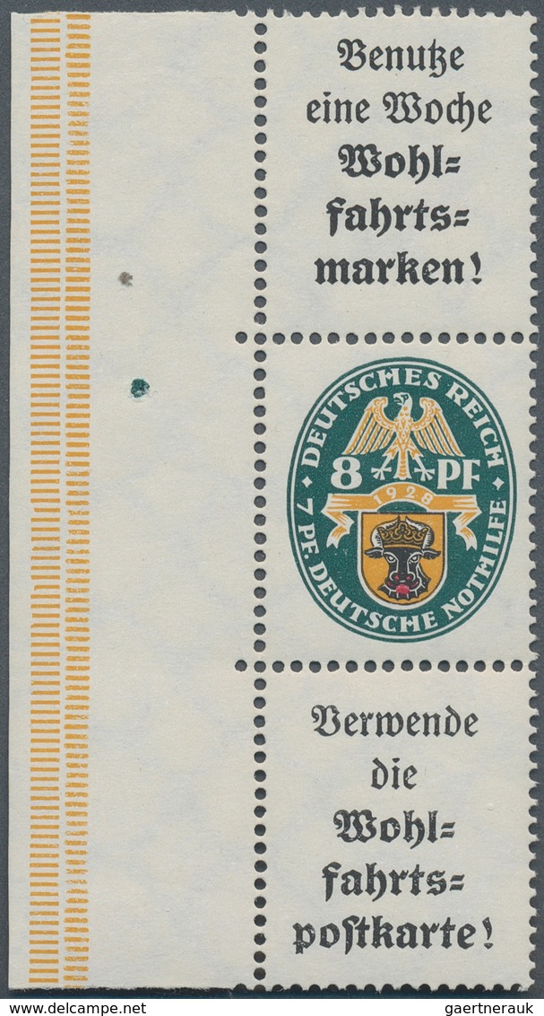 Deutsches Reich - Zusammendrucke: 1929, Wohlfahrt: Landeswappen A2 + 8 Pfg. + A1.1., Senkrechter Not - Se-Tenant