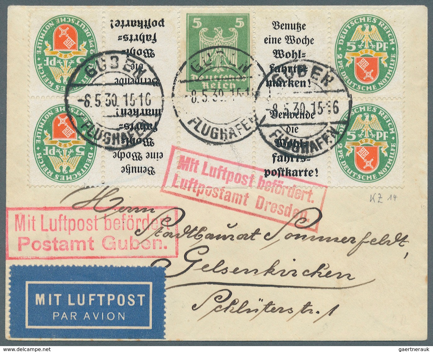 Deutsches Reich - Zusammendrucke: 1929, Nothilfe KZ 14 Im Paar Auf Luxus Brief, Tadellos Gestempelt - Se-Tenant