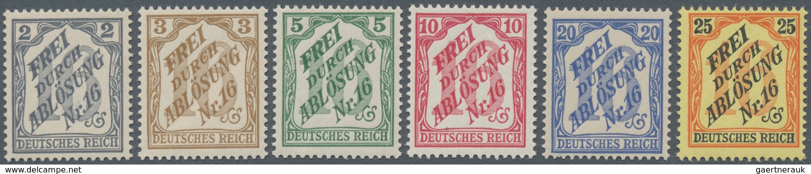 Deutsches Reich - Dienstmarken: 1905, 2 Pf Bis 25 Pf. "Frei Durch Ablösung Nr. 16" Für Baden, Unsign - Service