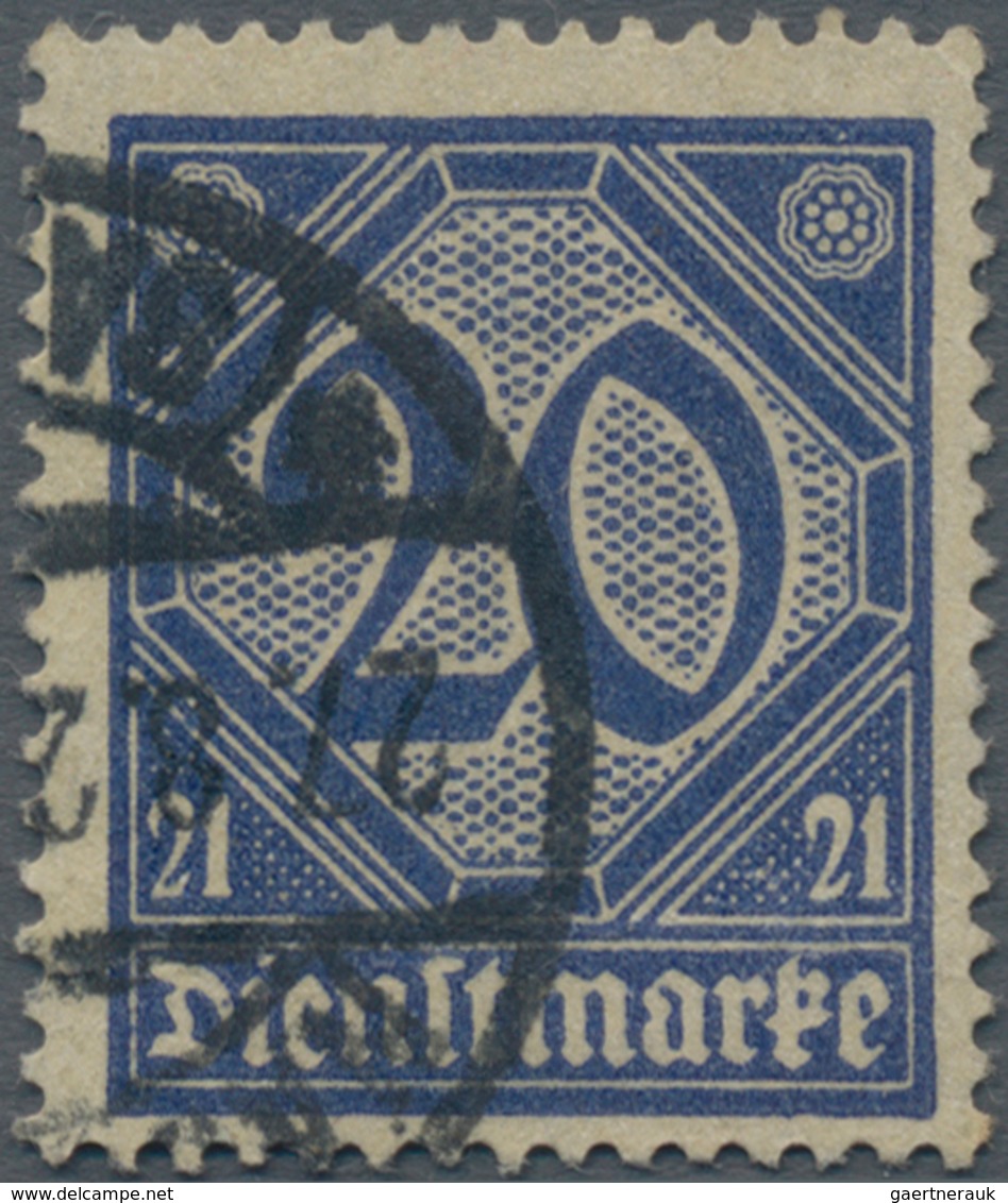 Deutsches Reich - Dienstmarken: 1920, Dienstmarke Mit Ziffer '21' 20 Pf. In Der Seltenen Farbe PREUS - Dienstmarken