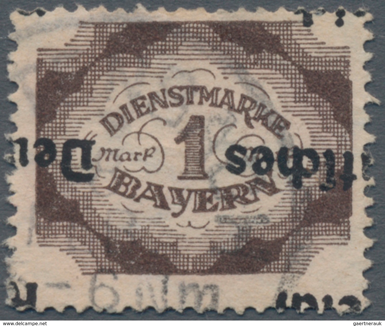 Deutsches Reich - Dienstmarken: 1920, Abschiedsausgabe 1 M. Schwärzlichsiena Mit KOPFSTEHENDEM Und S - Officials