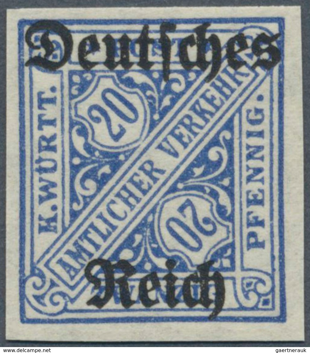 Deutsches Reich - Dienstmarken: 20 Pfg. Wasserzeichen Nur Ringe UNGEZÄHNT, Postfrisches Qualitätsstü - Service