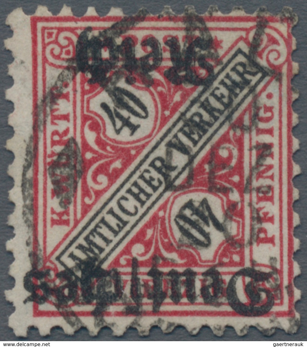 Deutsches Reich - Dienstmarken: 1920, 40 Pfg. Schwärzlichrosarot/schwarz Mit KOPFSTEHENDEM Aufdruck - Officials