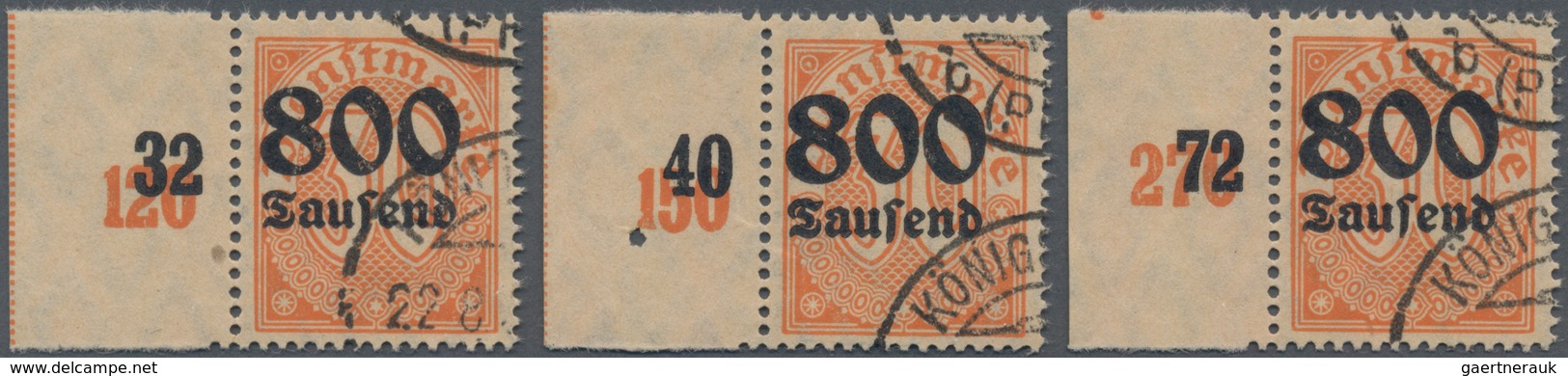 Deutsches Reich - Dienstmarken: 1923, 800 Tsd. Auf 30 Pfg. Mit Wz. Rauten, Drei Sauber Gestempelte S - Service