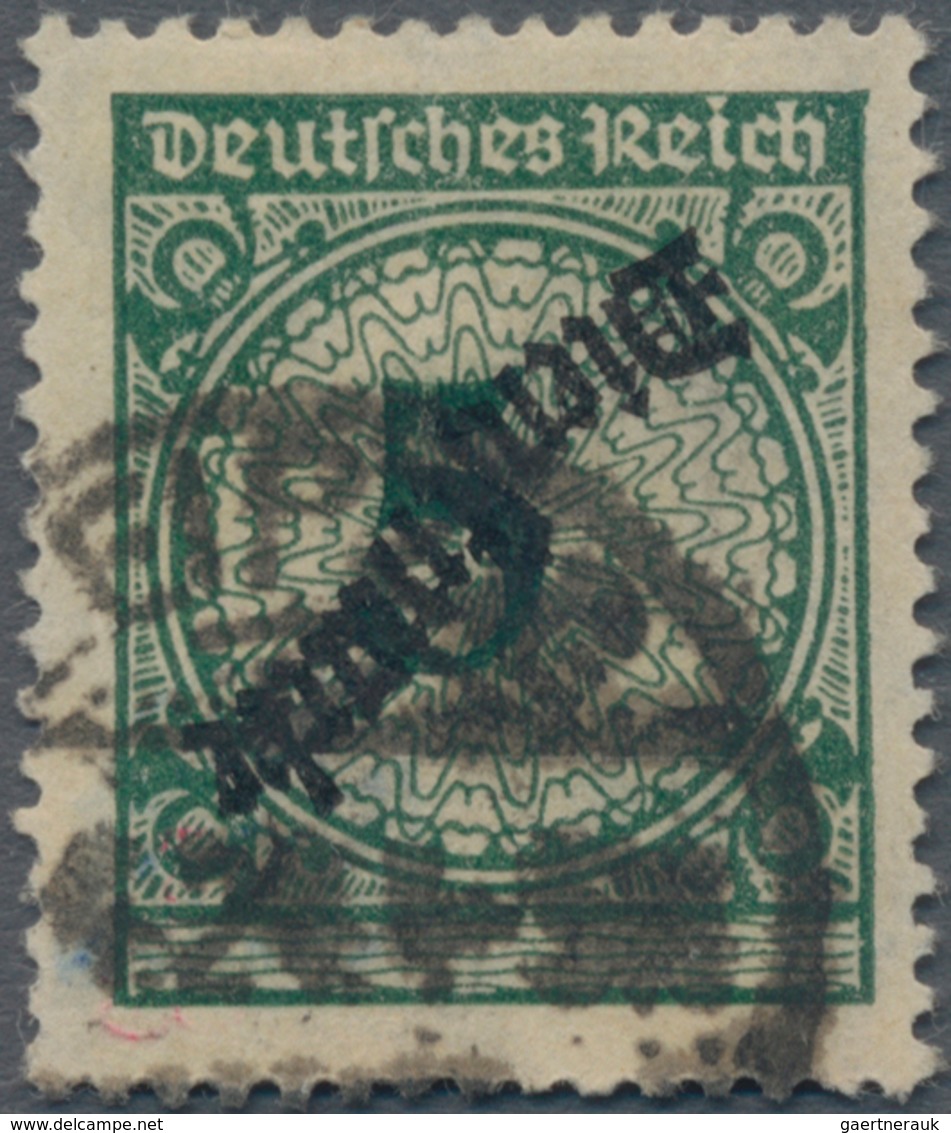 Deutsches Reich - Dienstmarken: 1924, 5 Pf Korbdeckel Mit Kopfstehendem Schlangen-Aufdruck, Klar Ges - Officials