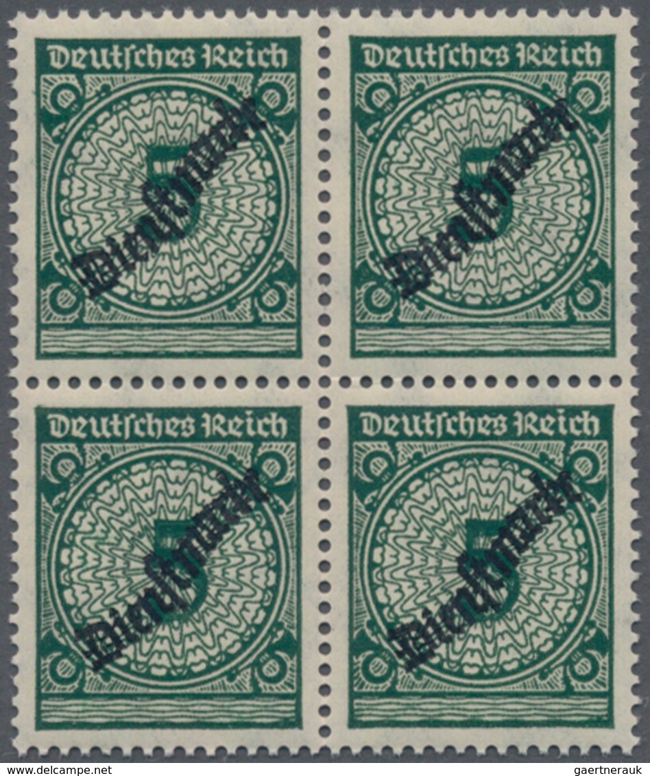 Deutsches Reich - Dienstmarken: 1924, 5 Pfg. Schlangenaufdruck In Seltener Farbe "schwarzopalgrün", - Service
