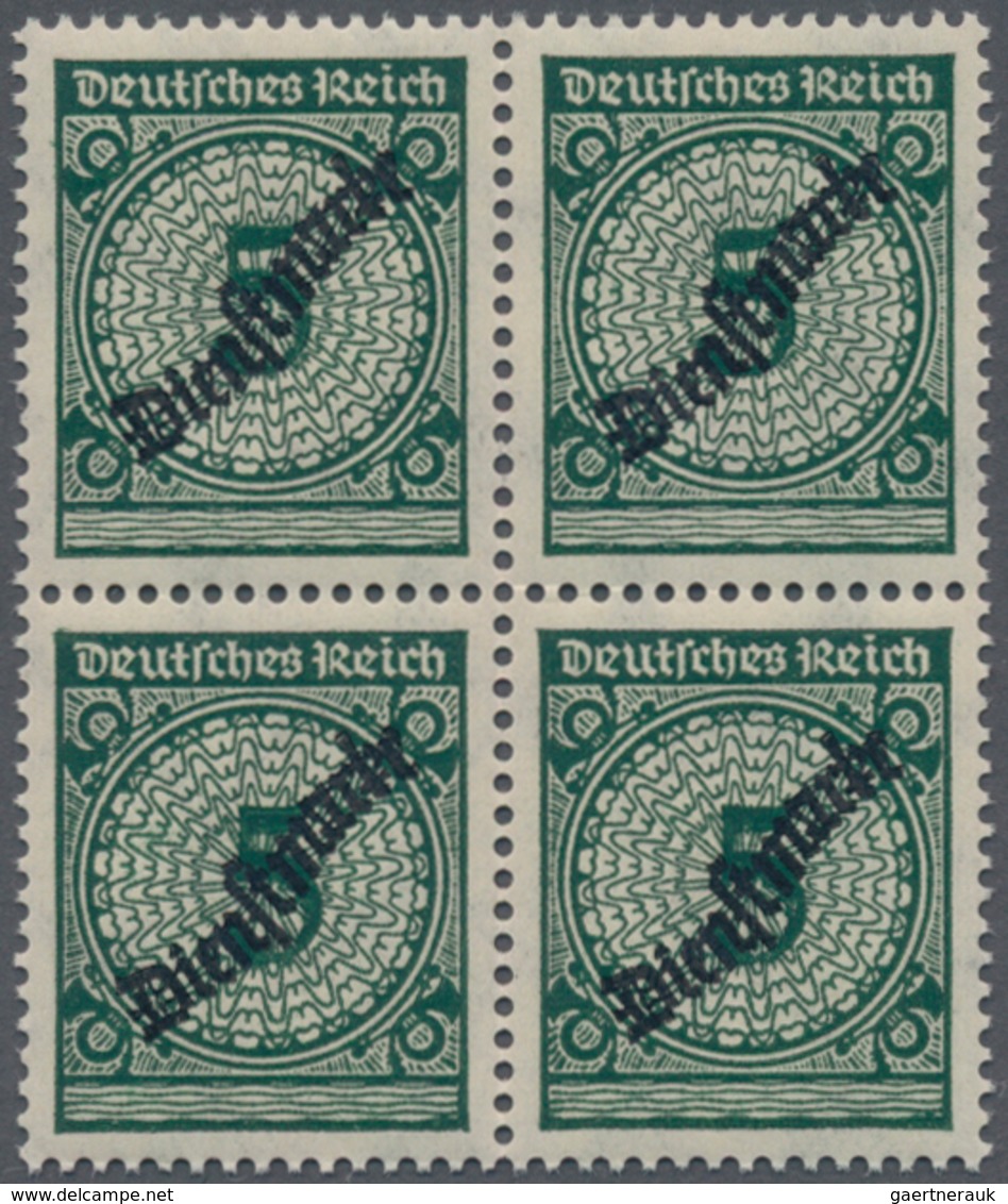 Deutsches Reich - Dienstmarken: 1924, 5 Pfg. Schlangenaufdruck In Seltener Farbe "schwarzopalgrün", - Dienstzegels