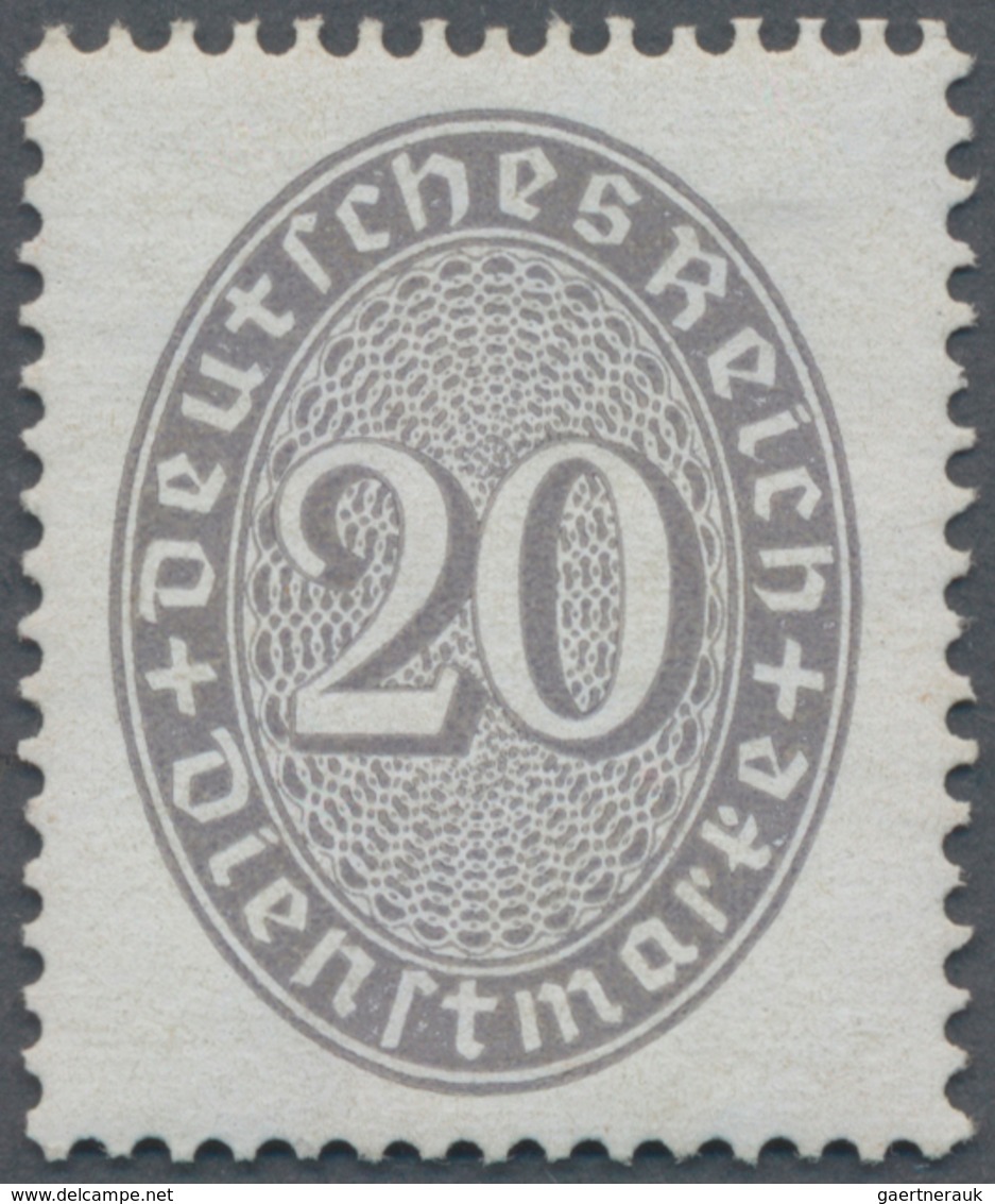 Deutsches Reich - Dienstmarken: 1930, 20 Pf Rötlichgrau Mit Liegendem Wasserzeichen, Perfekt Zentrie - Service