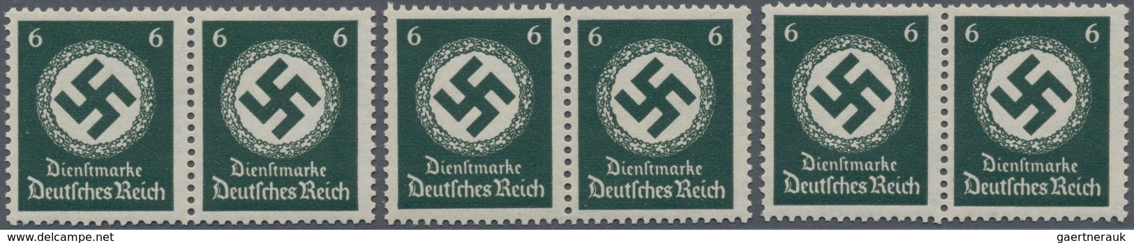 Deutsches Reich - Dienstmarken: 1934, Landesbehörden 6 Pf. Mit Waagr. Gummiriffelung In 3 Ungefaltet - Oficial