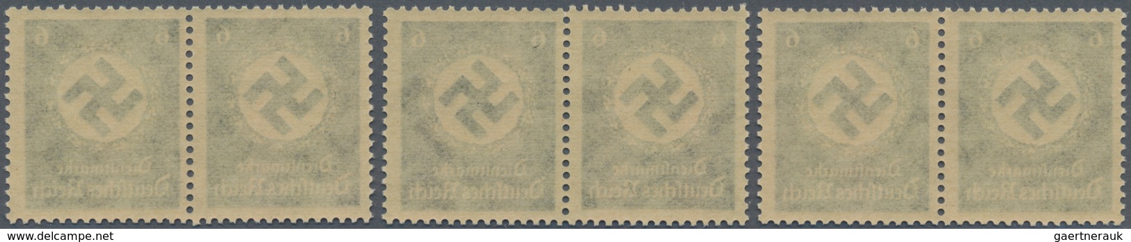 Deutsches Reich - Dienstmarken: 1934, Landesbehörden 6 Pf. Mit Waagr. Gummiriffelung In 3 Ungefaltet - Service
