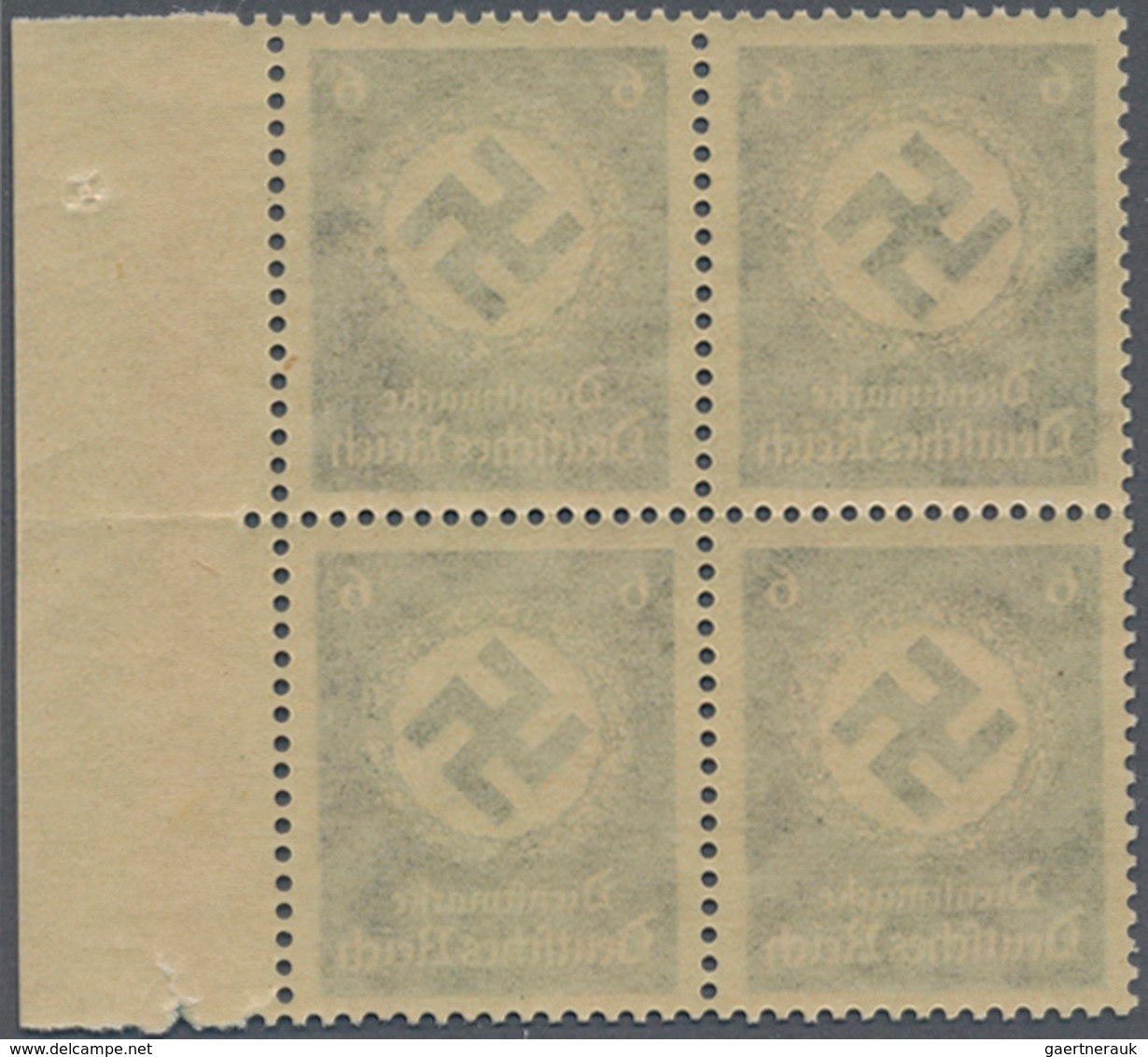 Deutsches Reich - Dienstmarken: 1934, Landesbehörden 6 Pf. Mit Waagr. Gummiriffelung Im Ungefalteten - Dienstzegels