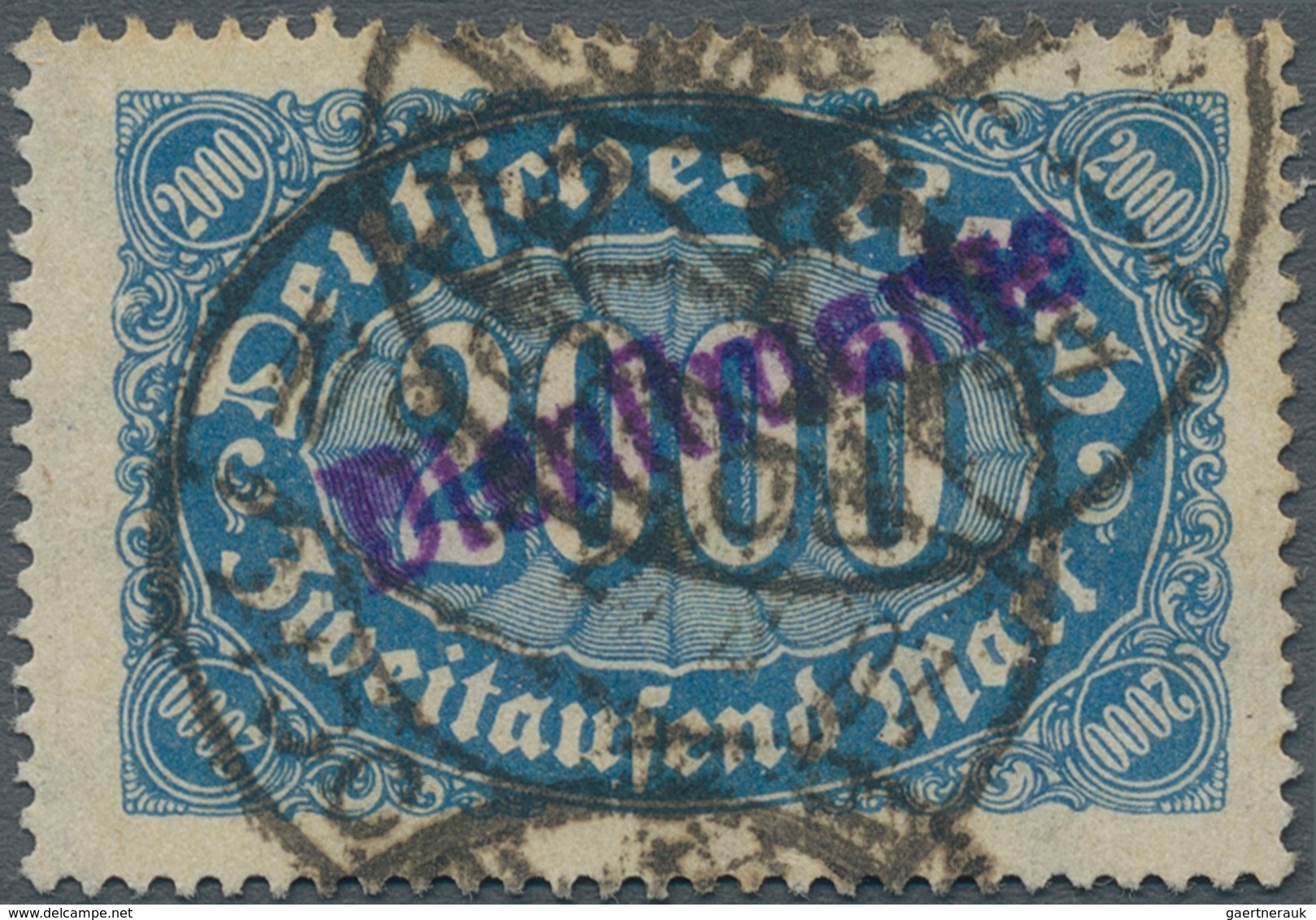 Deutsches Reich - Dienst-Kontrollaufdrucke: 1923, Freimarke 2000 Mark Mit Violettem Aufdruck "Dienst - Dienstmarken