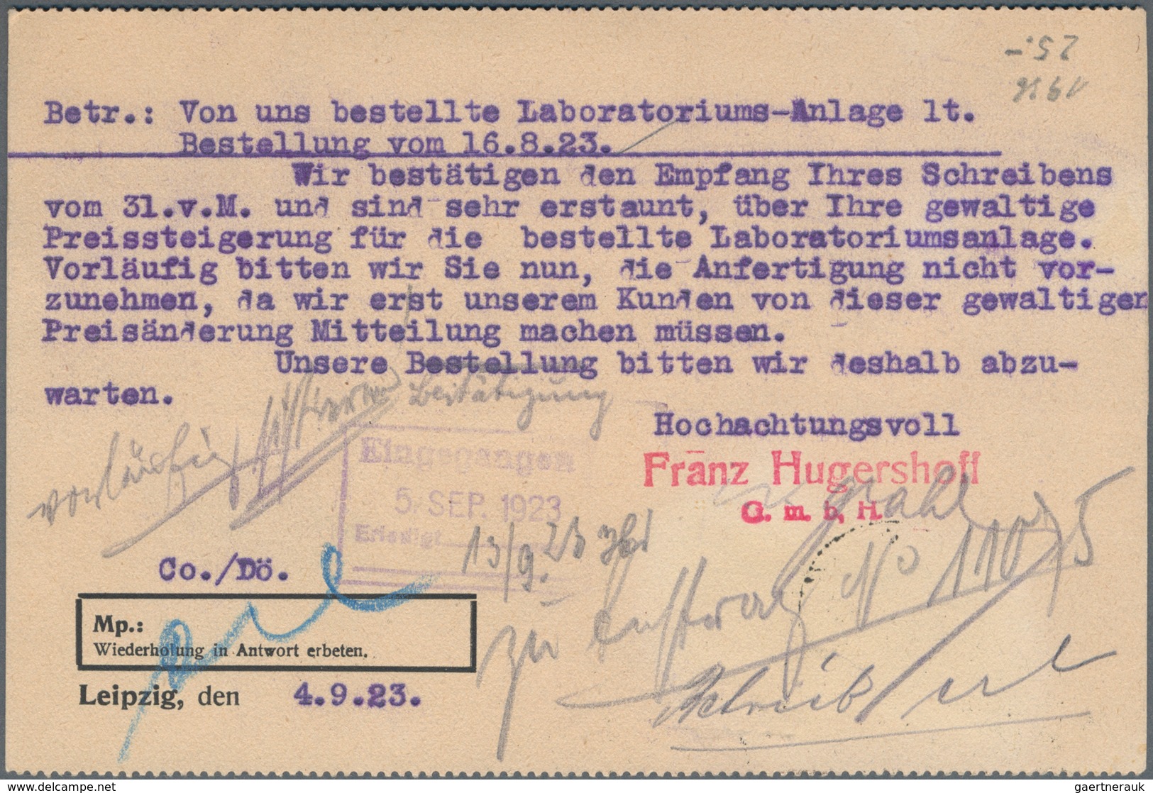 Deutsches Reich - Lokalausgaben 1918/23: HALLE, Gebührenmarke Bräunlichrot In Der Guten Type I D (Mi - Briefe U. Dokumente