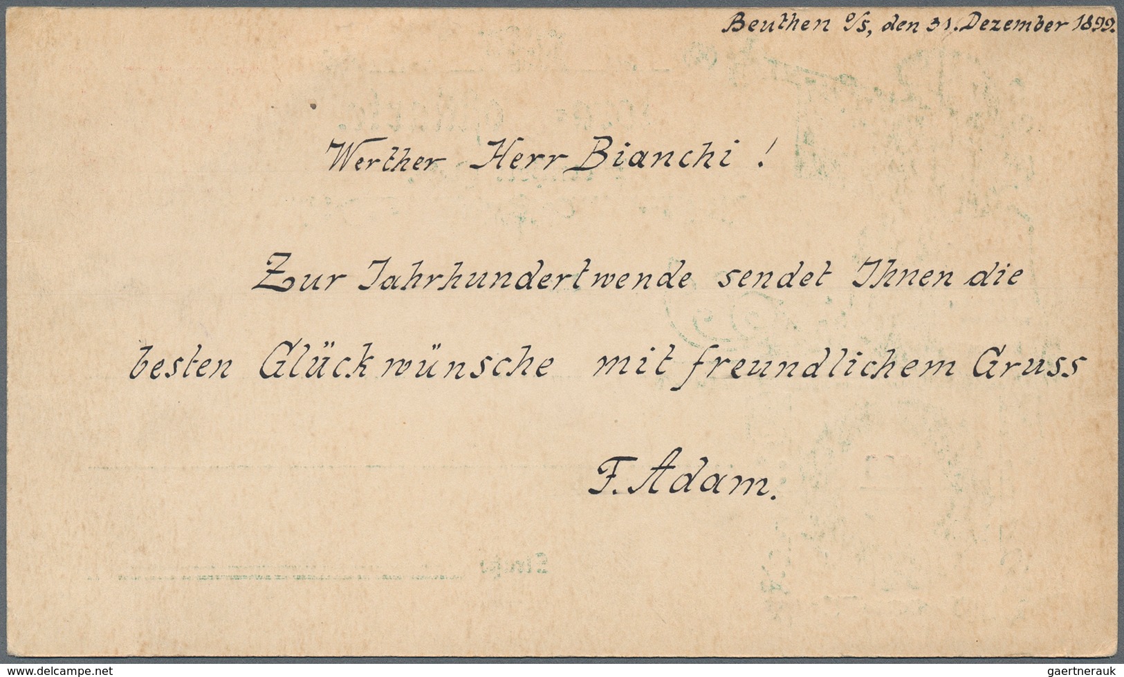 Deutsches Reich - Privatpost (Stadtpost): 1900, BEUTHEN O.S., "Flora-Postkarte" Mit Wertstempel 3 Pf - Privatpost