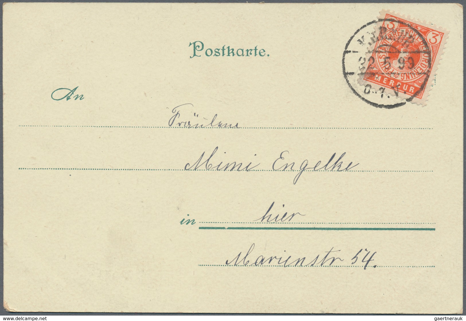 Deutsches Reich - Privatpost (Stadtpost): Flensburg PP Mercur 1899, 1½ Pf. Grün Und 3 Pf. In Karmin& - Private & Local Mails