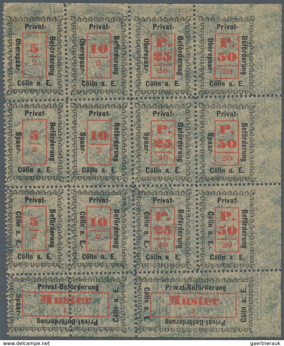 Deutsches Reich - Privatpost (Stadtpost): Cölln A.E. 1888, Spaar Privat Beföderung: Zusammendruckbog - Private & Local Mails